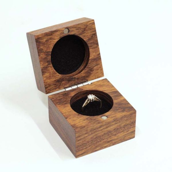 Wedding ring box - Engagement ring box - Zebrano