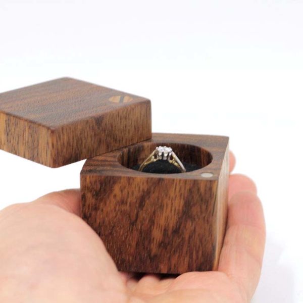 Wedding ring box - Engagement ring box - Zebrano